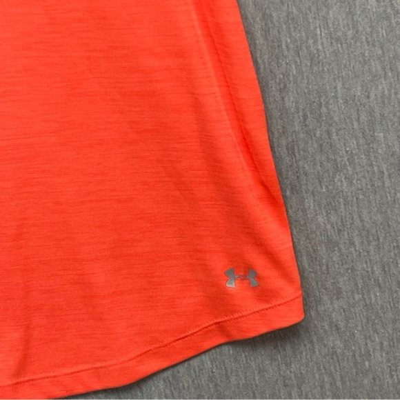 Under Armour Orange Heat Gear Tank Top Loose Fit Racer Back - Picture 4 of 10